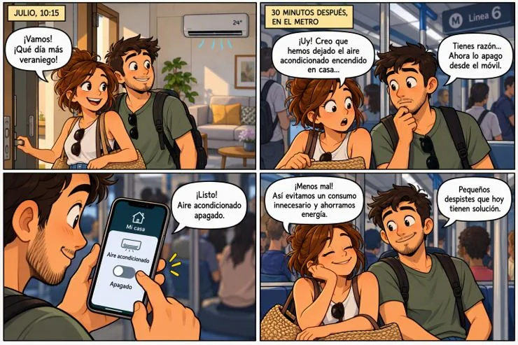 Viñeta: apagan el aire acondicionado desde el metro